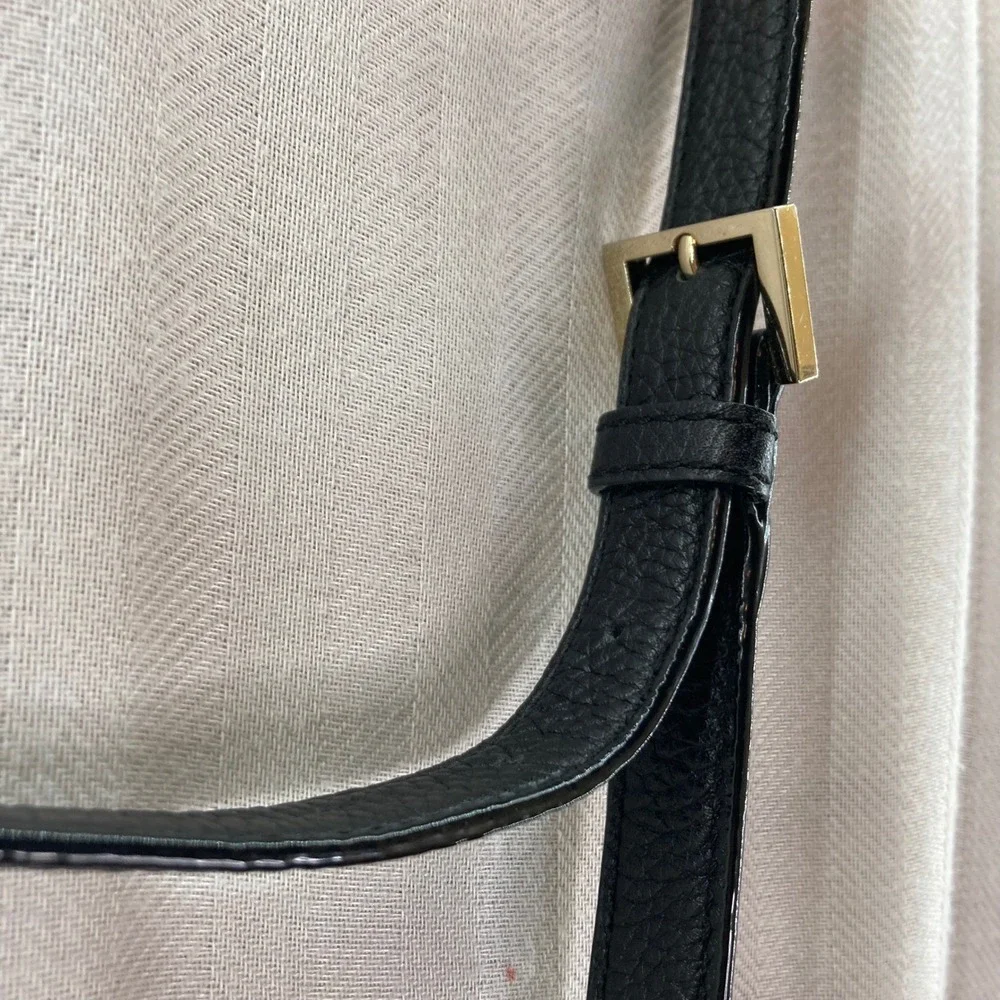 Kate Spade Black Leather Crossbody Bag Gold Hardware‎ Flap Closure